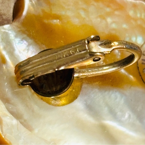 Stephen Dweck Vintage Single Clip-On Earring Orange Tone Gold Plated - Picture 4 of 6